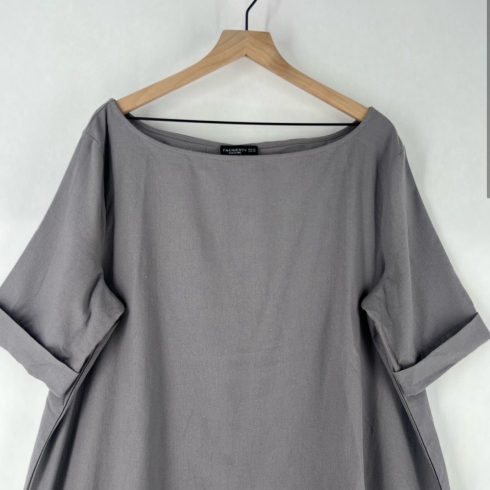 Faeriesty Tunic Shirt Dress Gray Large - Picture 3 of 8